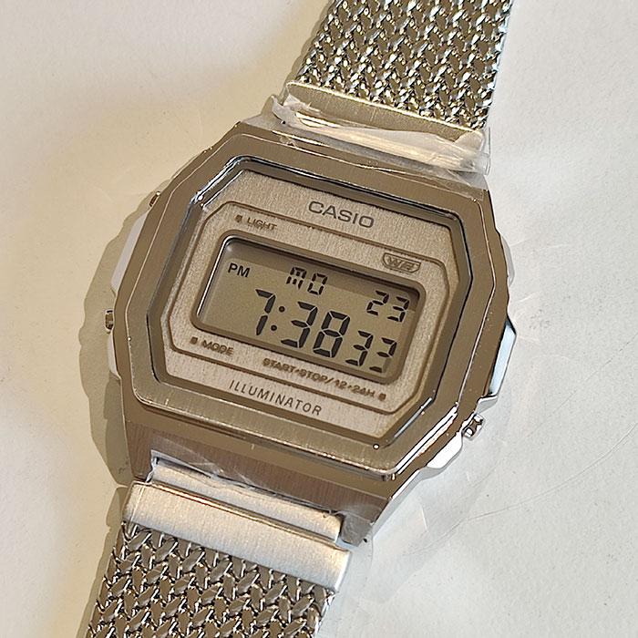 CASIO “STANDARD　PREMIUM” A1000MA-7JF シルバー カシオ スタンダードプレミアム　デジタル　ミラネーゼバンド　ギフト 内正規品　男女兼用｜pgq-store｜03