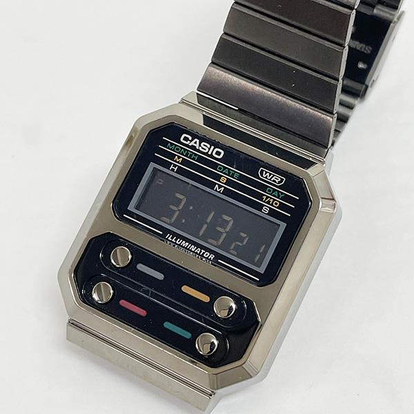 国内正規保証　CASIO “STANDARD” A100WEGG-1AJF　ガンメタリック 　カシオ スタンダード メタルバンド　 取り扱い店舗限定　国内正規品　F-100復刻｜pgq-store｜03