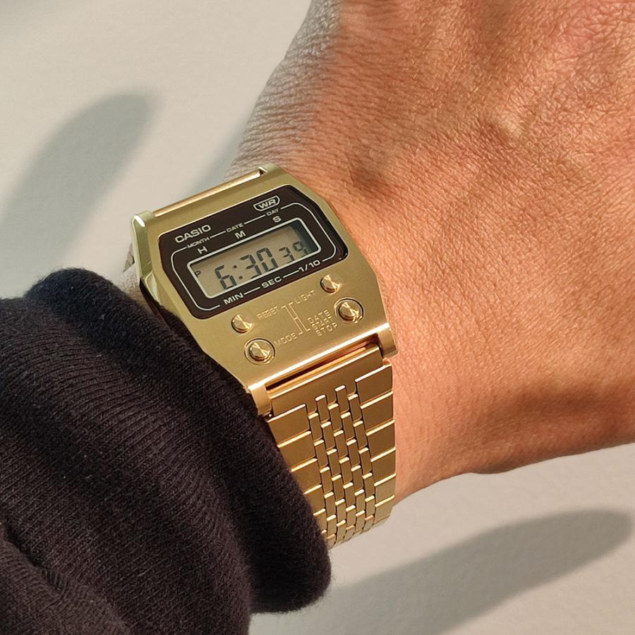 CASIO “STANDARD　PREMIUM” A1100G-5JF GOLD ゴールド　カシオ スタンダードプレミアム　52QS 復刻モデル　デジタル　ギフト 内正規品　男女兼用｜pgq-store｜02