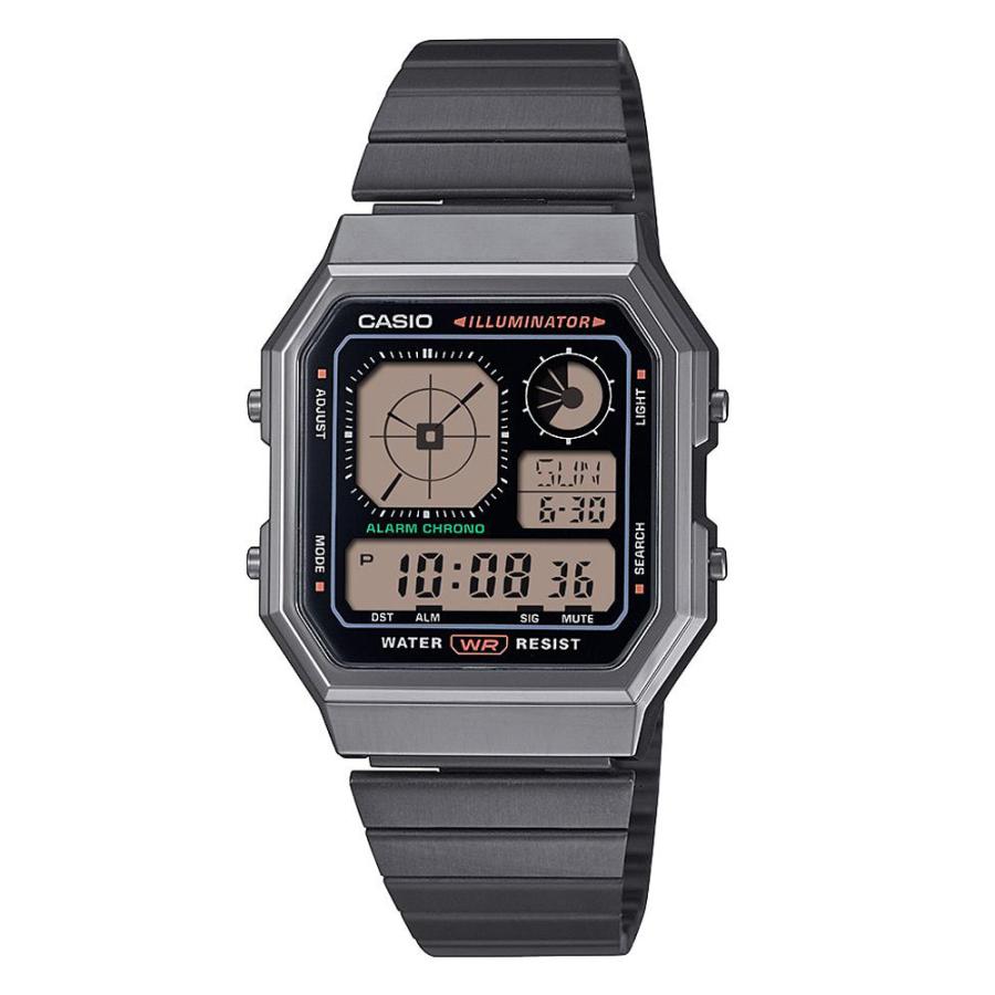 【新品】CASIO A120WEGG-1BJF ガンメタ 定価9900円⑩ CASIO 国内正規保証 CASIO “STANDARD” A120WEGG-1BJF ガンメタ