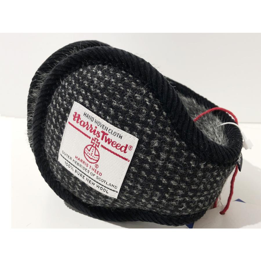 アベレージ average Ear Muffler “HARRIS TWEED” BLK/GRYチェック柄
