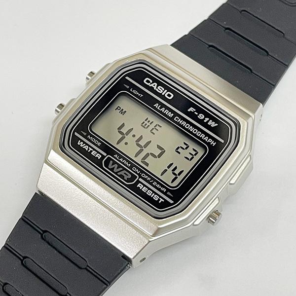 国内正規保証　CASIO Collection F-91WM-7AJH シルバー/ブラック　スタンダードデジタル　カシオ　ストップウォッチ  チプカシ　国内正規品　ユニセックス｜pgq-store｜02