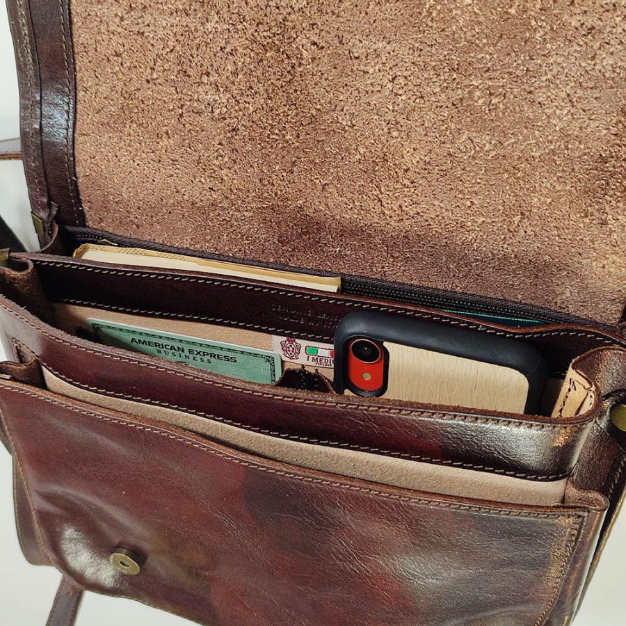 イ・メディチ　I MEDICI "3525" 2-STRAP ショルダー BLACK ブラック　イタリアン・ベジタブルタンニン・レザー イタリア製 レザーショルダーバッグ |  | 02