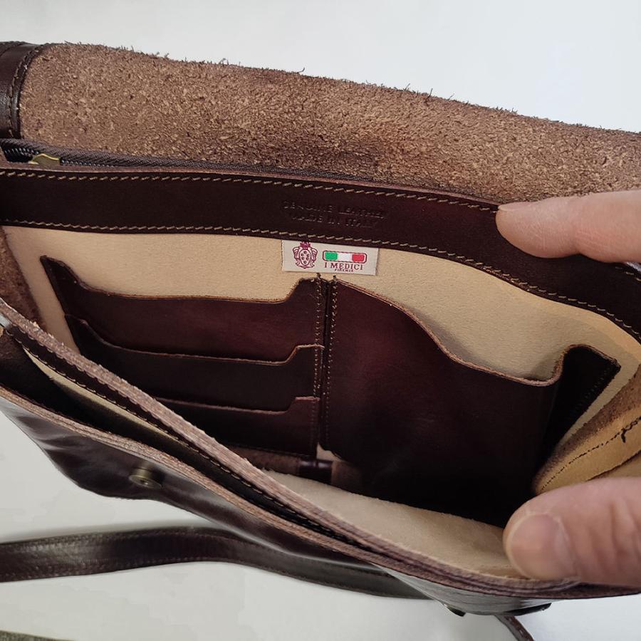 イ・メディチ　I MEDICI "3525" 2-STRAP ショルダー BLACK ブラック　イタリアン・ベジタブルタンニン・レザー イタリア製 レザーショルダーバッグ |  | 03