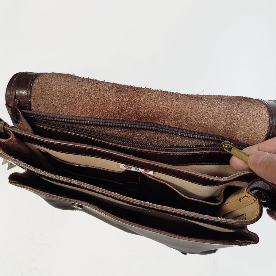 イ・メディチ　I MEDICI "3525" 2-STRAP ショルダー BLACK ブラック　イタリアン・ベジタブルタンニン・レザー イタリア製 レザーショルダーバッグ |  | 05