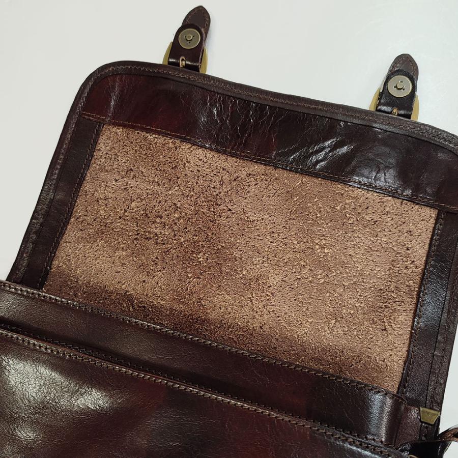 イ・メディチ　I MEDICI "3525" 2-STRAP ショルダー BLACK ブラック　イタリアン・ベジタブルタンニン・レザー イタリア製 レザーショルダーバッグ |  | 07