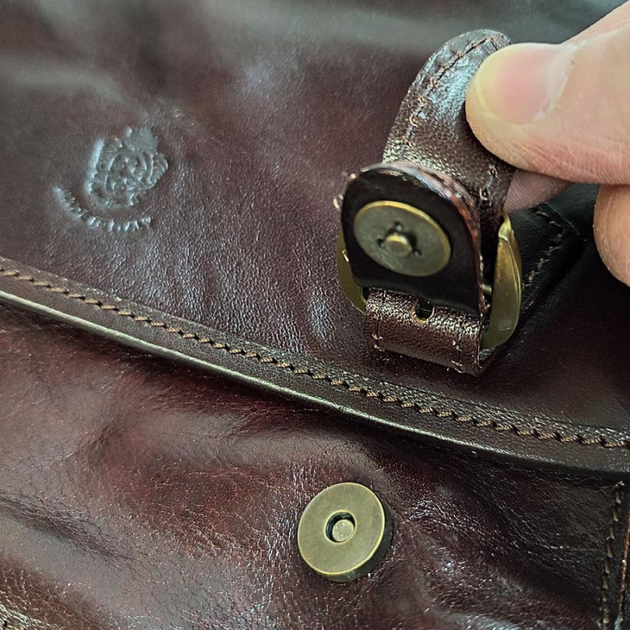 イ・メディチ　I MEDICI "3525" 2-STRAP ショルダー BLACK ブラック　イタリアン・ベジタブルタンニン・レザー イタリア製 レザーショルダーバッグ |  | 08