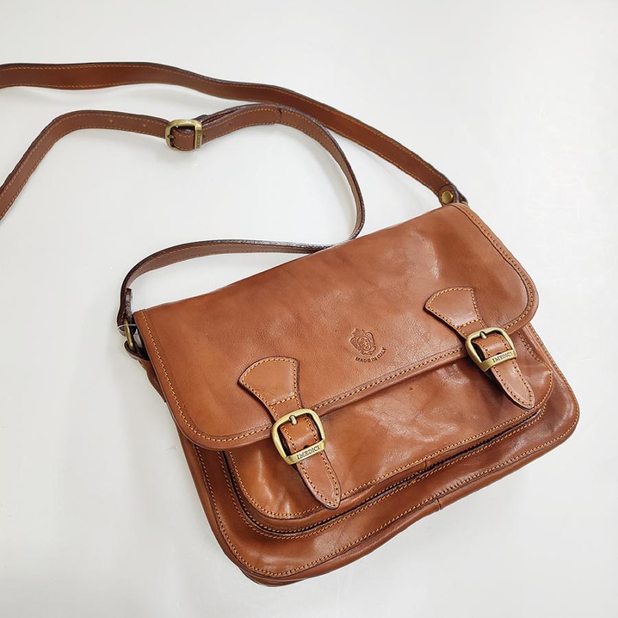 イ・メディチ　I MEDICI "3525" 2-STRAP ショルダー BROWN ダークブラウン　イタリアン・ベジタブルタンニン・レザー イタリア製 ショルダーバッグ | 