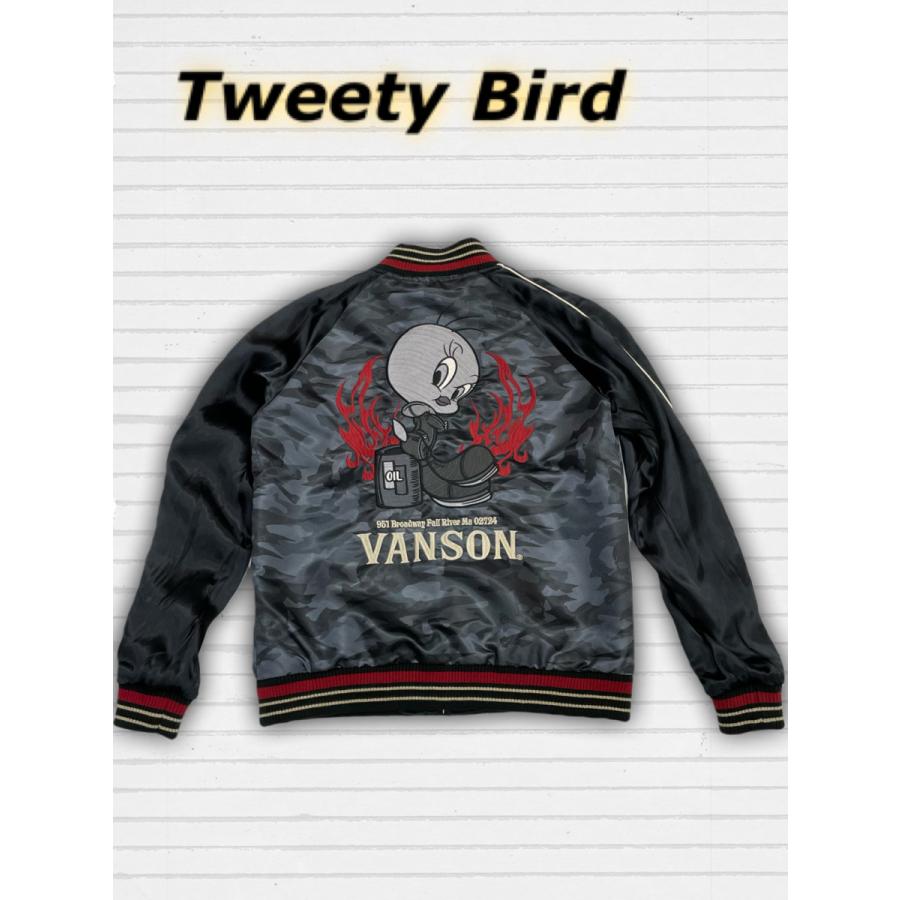 【数量限定アウトレット品】 VANSON バンソン　2021 新作　秋物 ルーニーチューンズ　　バックスバニー　トゥイーティー　スカジャン　リバーシブル　リバーシブルスカジャン 【C2442614031】(14067円)