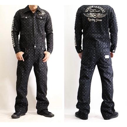 VANSON バンソン デニム刺繍オールインワン つなぎ フライングスター nvao-301nc[21_aw] バンソン VANSON デニム 刺繍 オールインワン つなぎ カバーオール