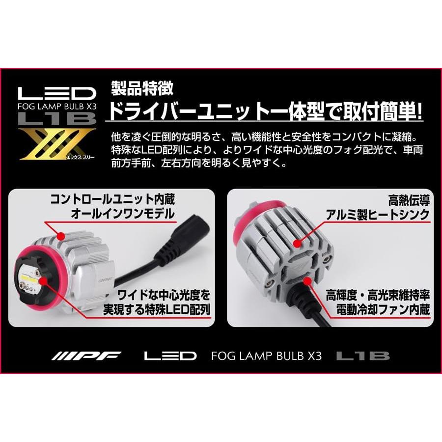 LEDフォグランプ L1B 6500K 5000lm IPF LED フォグ ランプ バルブ エックス・スリー L1B 6500K 5000