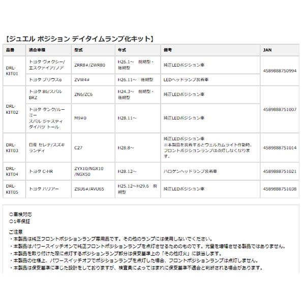ヴァレンティ（VALENTI） ジュエル ポジション デイタイムランプ化