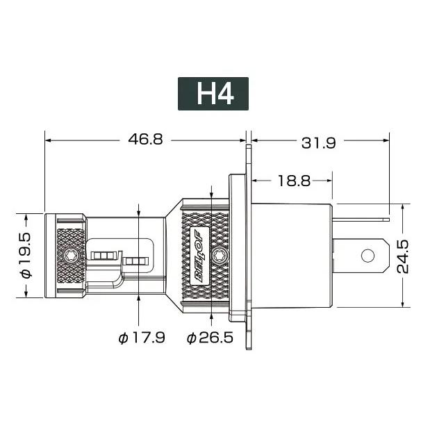 Bellof（ベロフ） [EBA1831] ヘッドランプ用 LEDバルブ H4 Hi-Low 6500