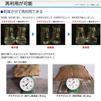日水化学工業 防災用品 吸水性土のう 「アクアブロック」 NDシリーズ 再利用可能版(真水対応) ND-15L 20枚入りの画像