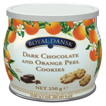 ロイヤルダンスク　ダークチョコ＆オレンジピールクッキー　250g　12セット　011062 【北海道・沖縄・離島配送不可】 ロイヤルダンスク ダークチョコ＆オレンジピールクッキー 250g 12