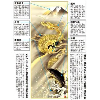 森山 観月　開運掛軸(尺五)　「霊峰昇鯉登龍門」 桐箱入り　D5-034 |  | 01