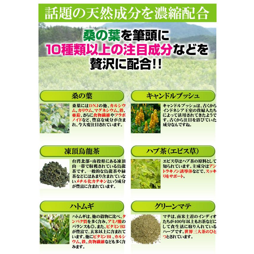 極強緑痩桑の葉茶 ダイエット茶 プーアル キャンドルブッシュ ダイエットティー 60g（2g×30包）｜phantom-store｜03