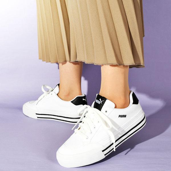 PUMA 厚底スニーカー25年春夏カラー PUMA プーマ レディース 厚底 スニーカー ヒール高3.0cm コート