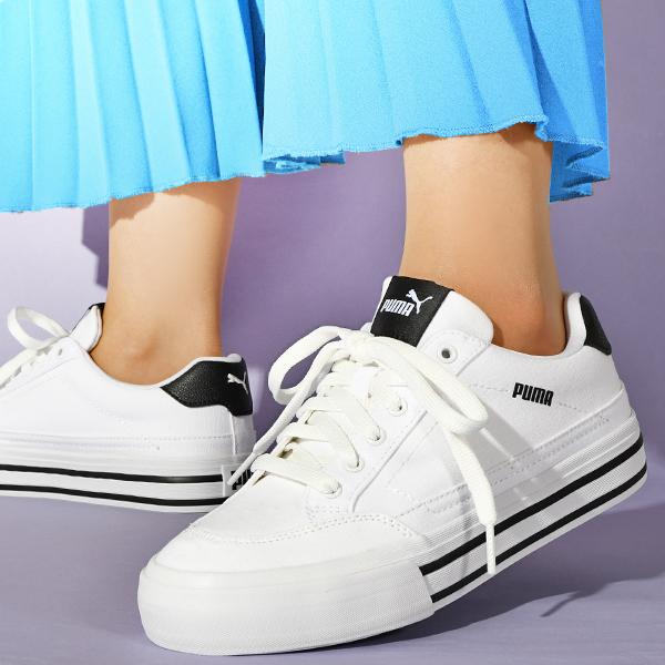 PUMA 厚底スニーカー25年春夏カラー PUMA プーマ レディース 厚底 スニーカー ヒール高3.0cm コート