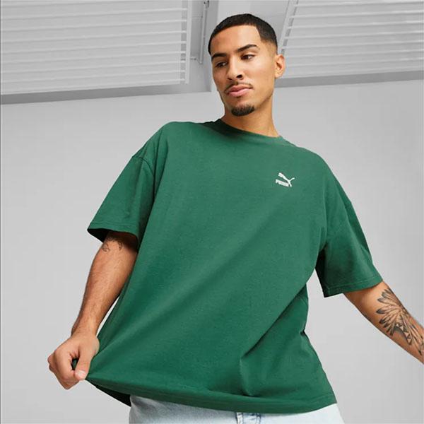 ゆうパケット発送！ 30%off プーマ オーバーサイズフィット 半袖 Tシャツ PUMA CLASSICS オーバーサイズ TEE グリーン 緑 2023春新作 538070｜phants｜04