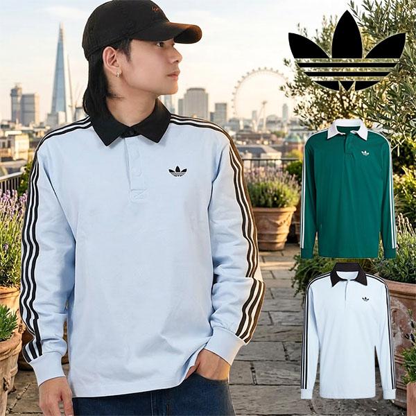 2026春夏新作 アディダス ルーズフィット 長袖 ポロシャツ メンズ レディース adidas 3-STRIPES RUGBY LONGSLEEVE POLO ORIGINALS オリジナルス CI076 | adidas Originals