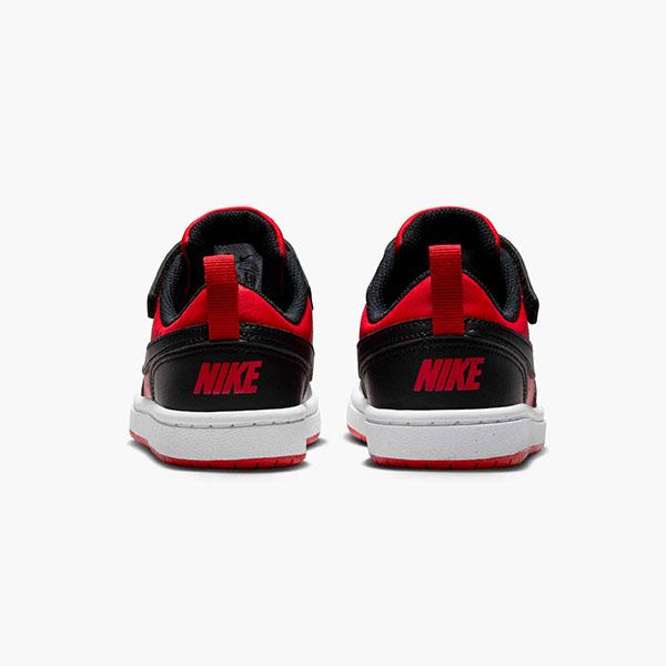 Nike レッド/ブラック シューズ NIKE（ナイキ） スニーカー キッズ コート ボロー LOW リクラフト PS