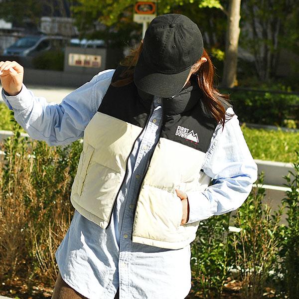 ★超美品FIRST DOWN リバーシブル ダウンベスト ジャケット 黒白 FIRST DOWN（ファーストダウン） 30%off ショート丈 リバーシブル