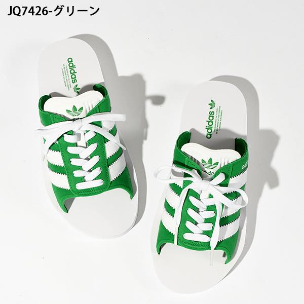 adidas グリーン ホワイト スライドサンダル adidas Originals アディダス メンズ レディース サンダル GAZELLE
