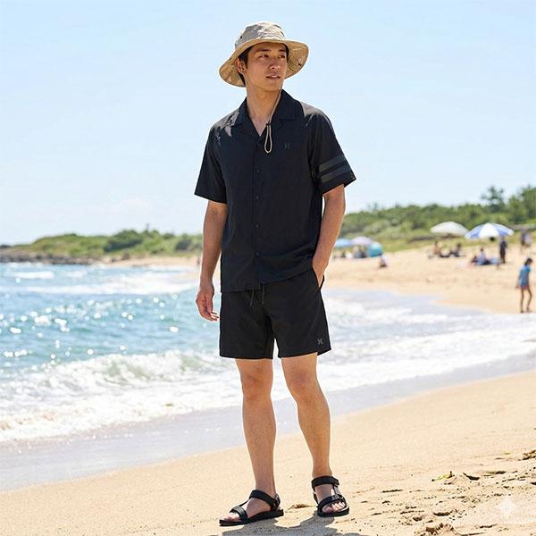ラッシュガード メンズ ハーレー HURLEY 半袖 セットアップ 水着 サーフパンツ 上下セット UVカット シャツ MUWV251091 MWS07915 2026春夏新作 20%off | Hurley | 13