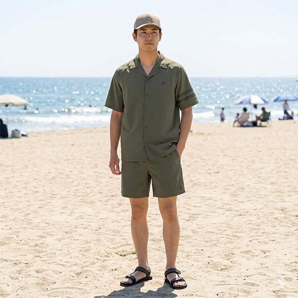 ラッシュガード メンズ ハーレー HURLEY 半袖 セットアップ 水着 サーフパンツ 上下セット UVカット シャツ MUWV251091 MWS07915 2026春夏新作 20%off | Hurley | 14