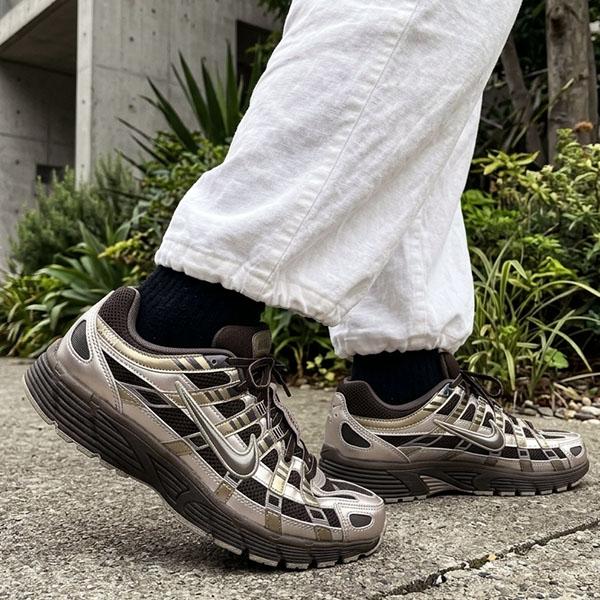 2026秋新作 送料無料 ナイキ スニーカー メンズ NIKE W P-6000 レトロ ナイキ シューズ Y2K 靴 ブラウン シルバー io3496 | NIKE