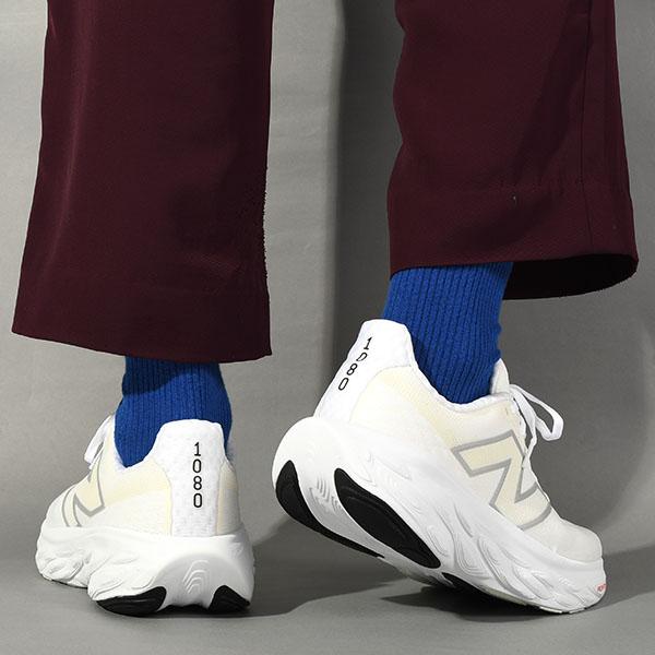 New Balance ランニングシューズ ホワイト/ネイビー New Balance ニューバランス 厚底 スニーカー メンズ Fresh Foam