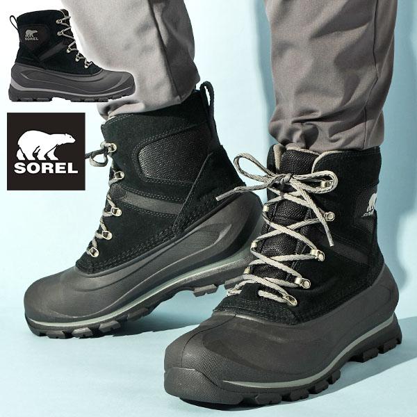雨雪対応 ソレル スノー ブーツ メンズ 防水 SOREL バクストン レースブーツ ウォータープルーフ BUXTON LACE BOOT WP ウィンター シューズ nm5081 | SOREL