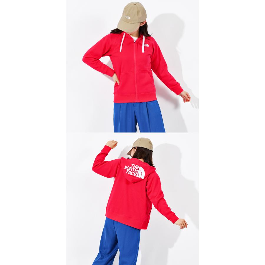ノースフェイス☆ビックロゴフーディ☆ジップアップパーカー☆美品レディースMレッド ノースフェイス☆ビックロゴフーディ☆ジップアップパーカー☆美品