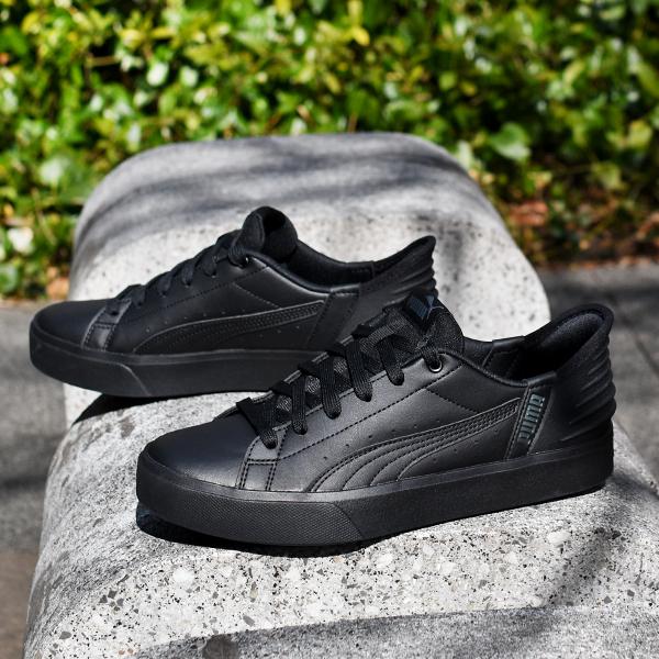 週末限定割引！美品プーマブラックレザー スニーカー ローカット PUMA（プーマ） 27%off 立ったままスッと履ける メンズ レディース