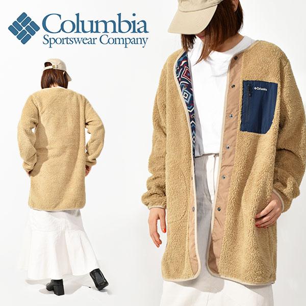 ランキング レディース ノーカラー フリース Columbia コロンビア コロンビア 21秋冬新作 Pl9287 ロングコート ウィメンズシカゴアベニューフリースジャケット レディース Columbia もこもこ ボアコート コート アウター