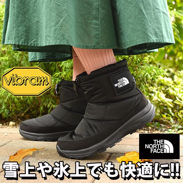雪上 氷上 ノースフェイス ショートブーツ スクエアロゴ レディース 