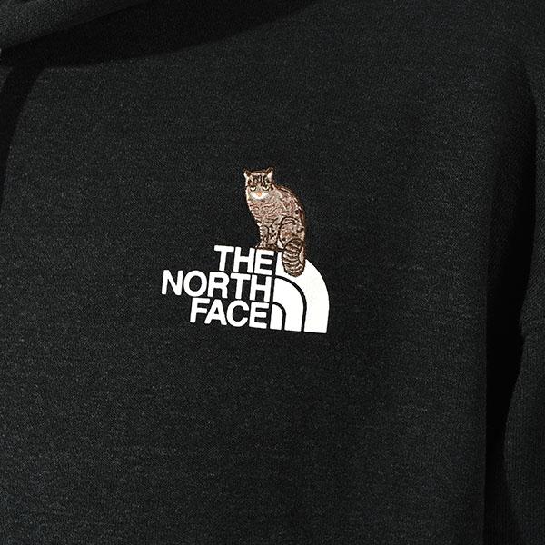 ヤマネコ刺繍 ノースフェイス 裏毛 スウェット パーカー メンズ レディース THE NORTH FACE フーディー プルオーバー 山猫 NT12535 2025春夏新作 THE NORTH FACE ネコポス発送！送料無料 ヤマネコ刺繍 ノース
