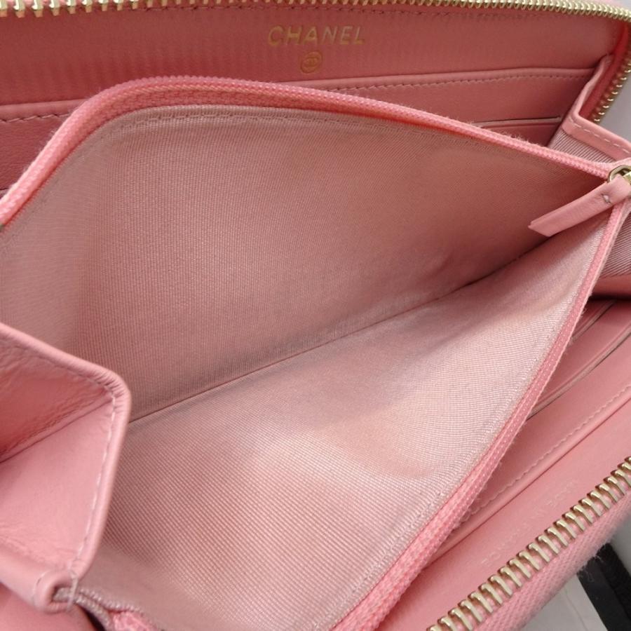 シャネル CHANEL 長財布 ラウンドファスナー Vステッチ キャビア シャネル CHANEL 長財布 ラウンドファスナー Vステッチ キャビア