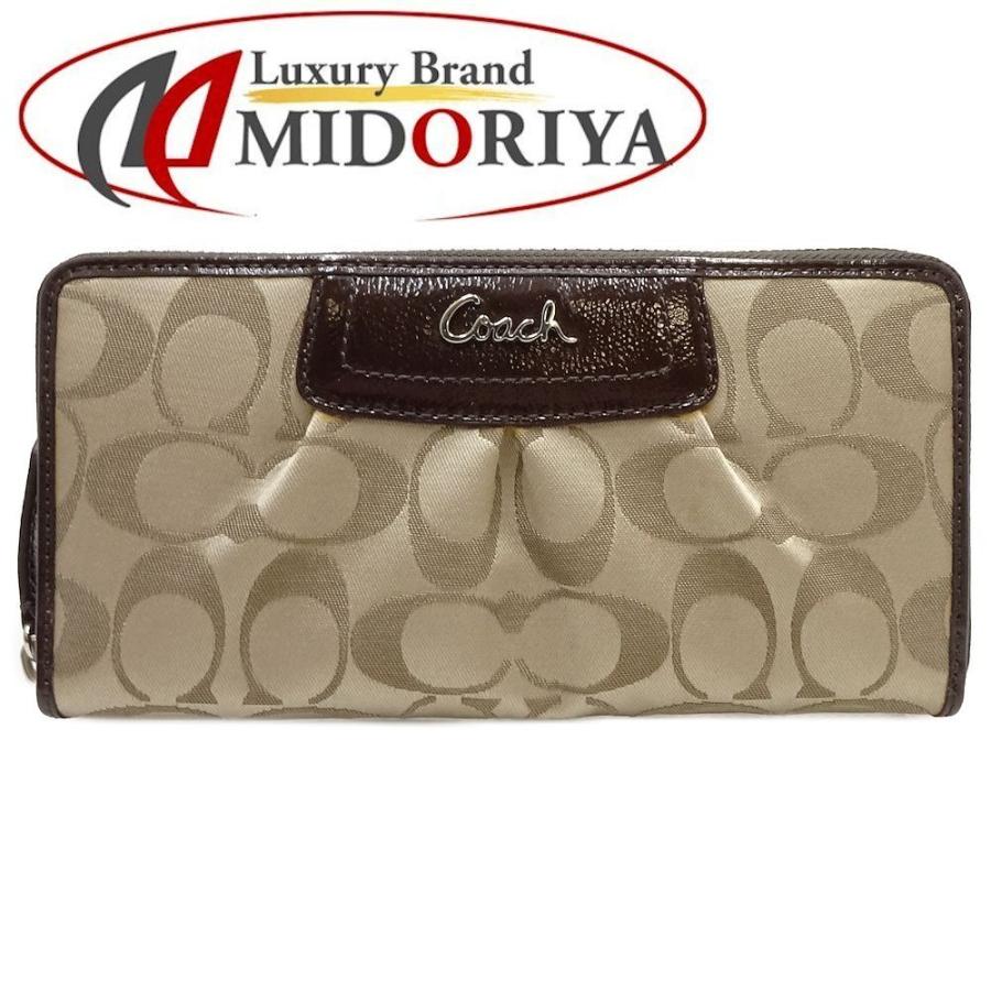 コーチ Coach 長財布 ラウンドファスナー キャンバス パテントレザー カーキ ベージュ F アウトレット 中古 株式会社midoriya 通販 Yahoo ショッピング