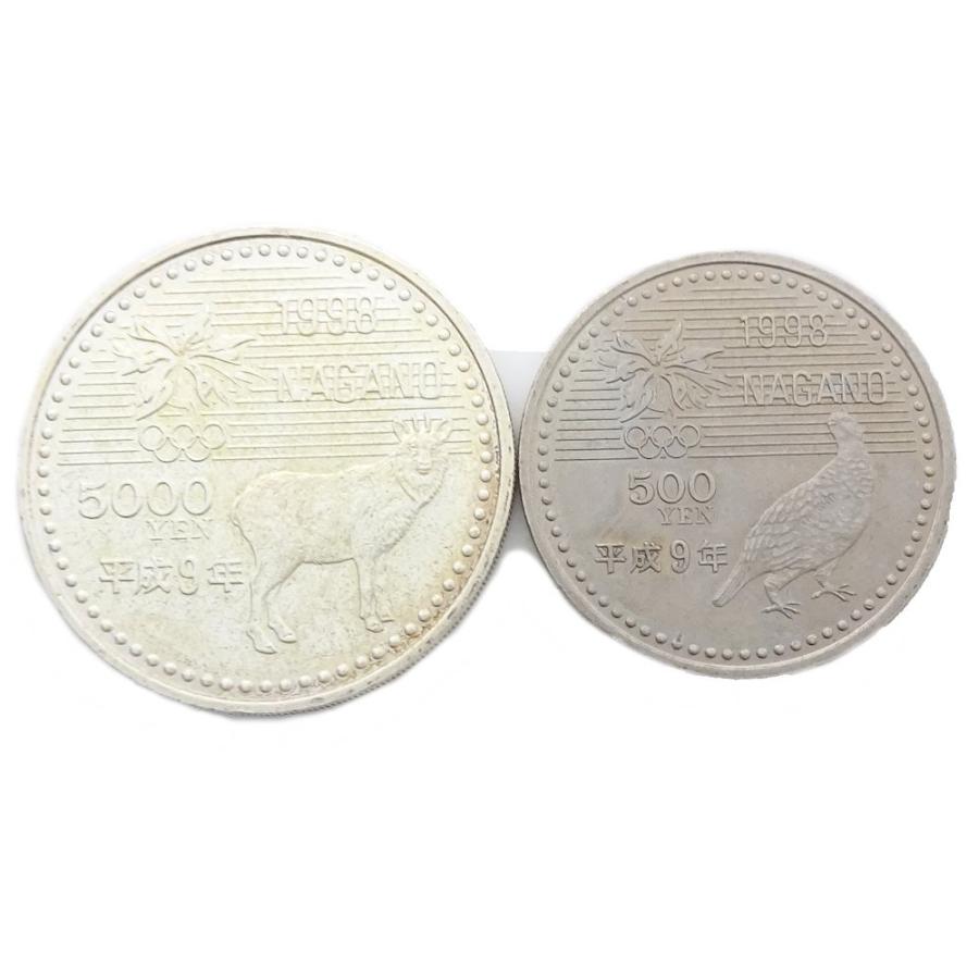 記念硬貨 長野オリンピック 銀貨 5000円 500円 2枚セット 貨幣