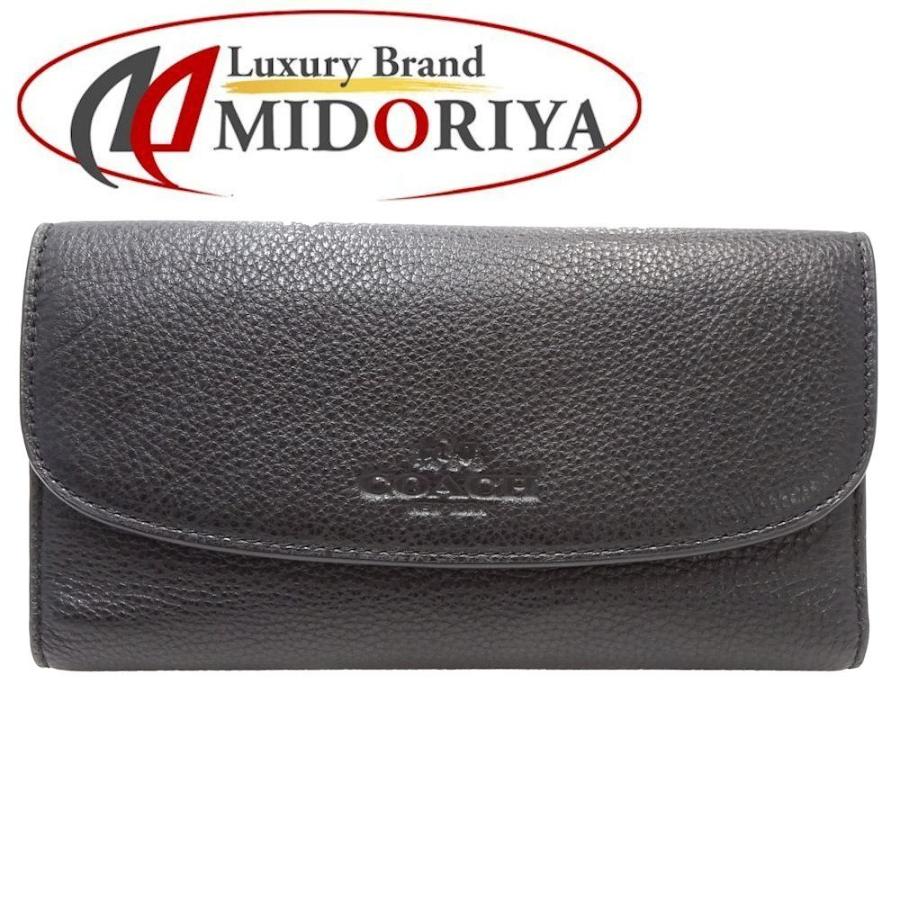 新品コーチ 長財布 COACH コーチ 長財布 三つ折り レザー ブラック F52715