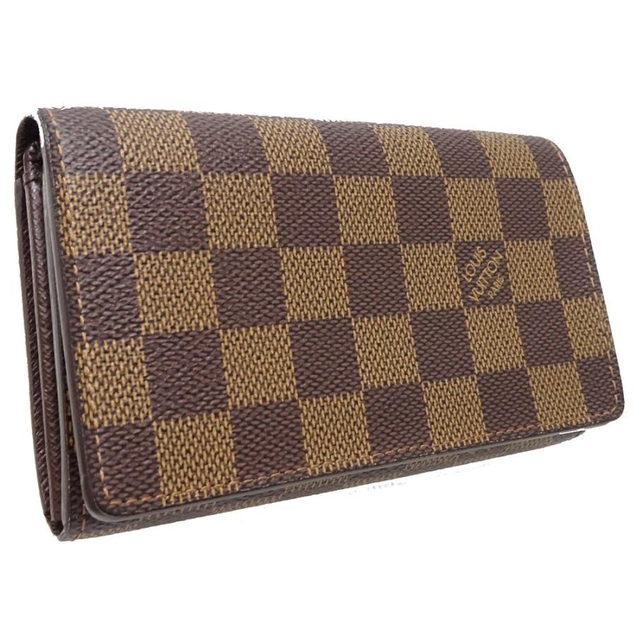 高級品市場 最短当日発送 クレジットカード可 ショッピングローン可 ルイヴィトン Louis Vuitton コンパクト財布 ダミエ エベヌ ポルトモネ ビエトレゾール ブラウン N 中古 財布 Ericrobertmorse Com