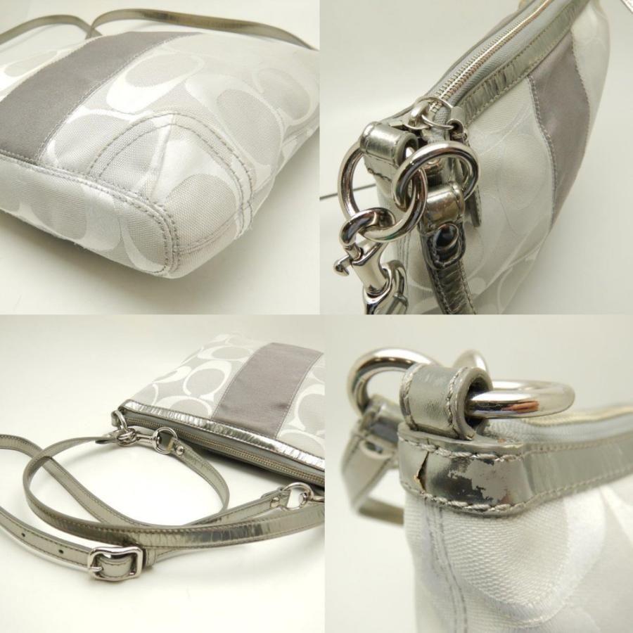 COACH コーチ F13278 ショルダーバッグ 斜め掛け キャンバス シルバー 