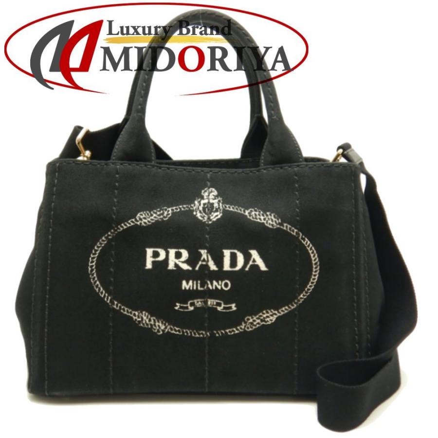 プラダ PRADA 1BG439 カナパ キャンバス NERO ブラック 2WAY トートバッグ/050432【中古】｜phasemidoriya78