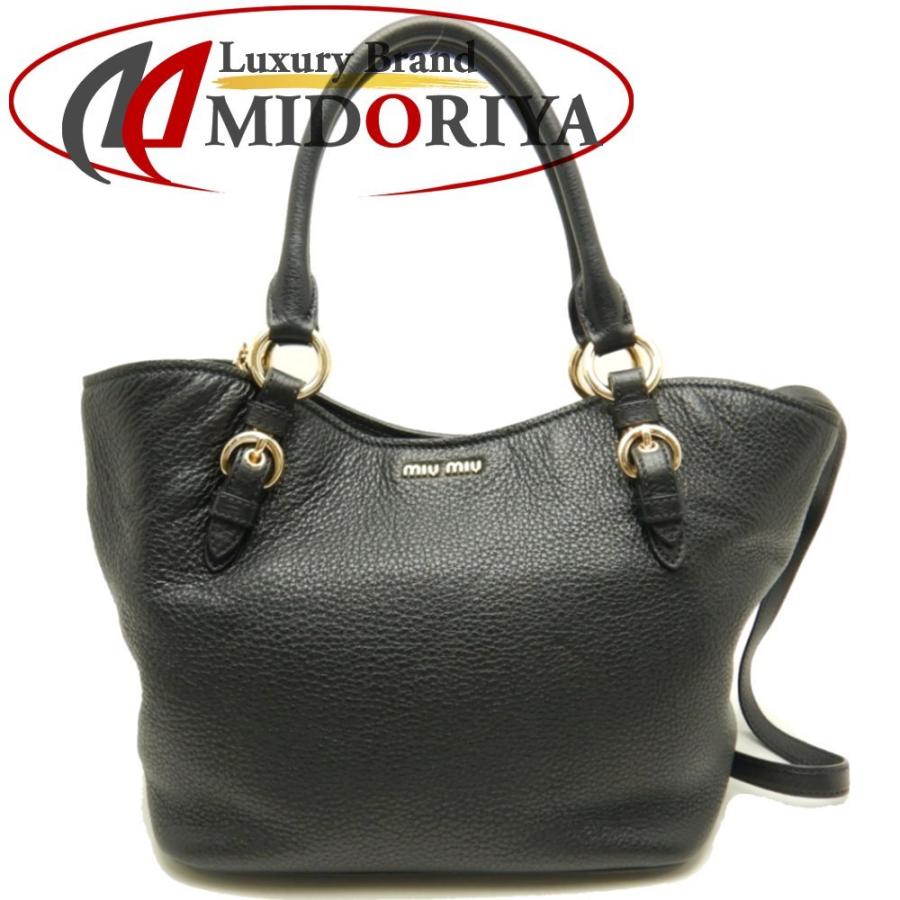 ミュウミュウ MIUMIU 5BE886 2WAYバッグ レザー 黒 ブラック ショルダー トート/050485【中古】 : 050485 :  MIDORIYA - 通販 - Yahoo!ショッピング