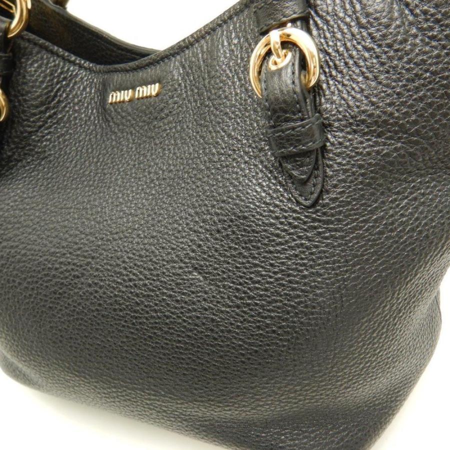 miu ミュウミュウ MIUMIU 5BE886 2WAYバッグ レザー 黒 ブラック miu ミュウミュウ MIUMIU 5BE886 2WAYバッグ レザー 黒 ブラック