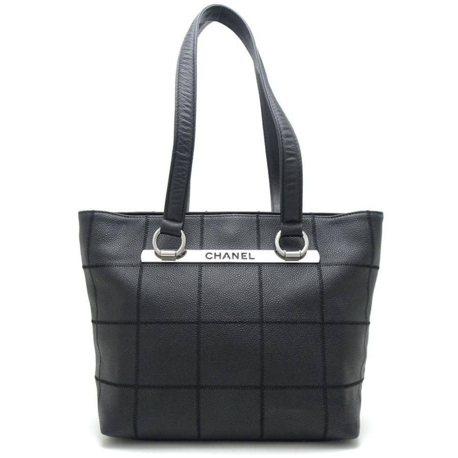 CHANEL シャネル チョコバー トートバッグ ソフトキャビアスキン CHANEL シャネル チョコバー トートバッグ ソフトキャビアスキン