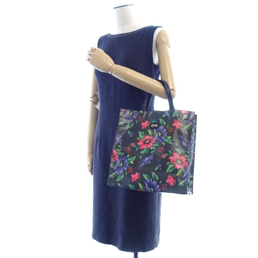 feiler（フェイラー） トートバッグ PVC 黒 ブラック 花柄/050575