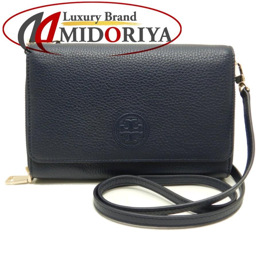 TORY BURCH トリーバーチ ショルダーウォレット レザー ネイビー TORY BURCH トリーバーチ ショルダーウォレット レザー ネイビー